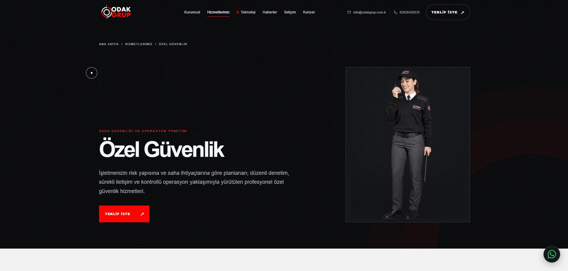 Odak Grup masaüstü web sitesi ekranı
