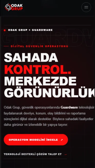 Odak Grup mobil web sitesi ekranı